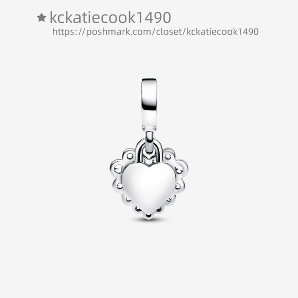 Pandora Sparkling Heart Double Dangle Charm - Picture 2 of 6